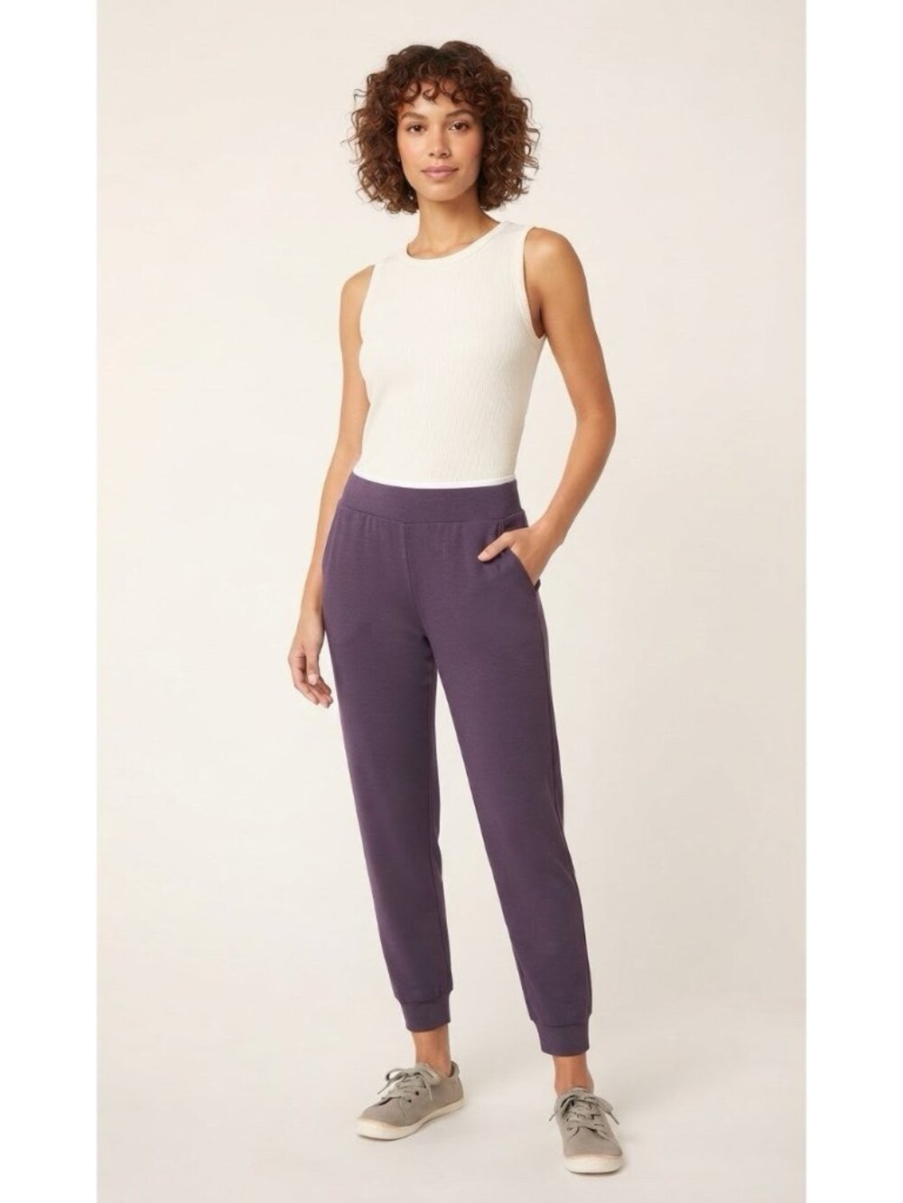 AnyBody Petite Cozy Knit French Terry Jogger Pants PL NWOT